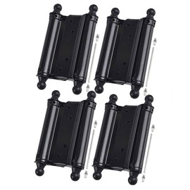 TamBee 4inch Double Action Hinge Saloon Door Hinges Swinging Door Hinge Heavy Duty Self Closing Black Steel Hinges with Screws