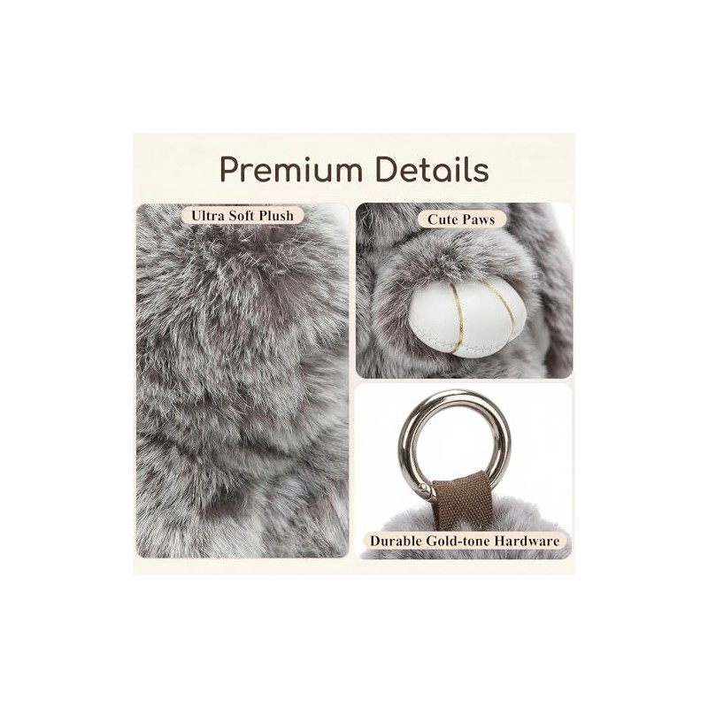 Fluffy Bunny Keychain - Ultra Soft Plush Rabbit Charm
