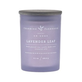 DW Home Charming Farmhouse Hand Poured Lavender Leaf Scented Single Wood Wick Candle, 8.1 oz