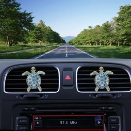 Car Air Freshener Women Car Vent Clips Decorations 2 PCS Cute Sea Turtles Car Interior Accessories Car Vent Diffuser (Blue Sea Turtle, 1.6 inch)