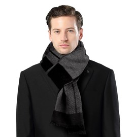 Winter Mens Scarf Cashmere Feel Scarves Warm Soft Fashion Business Plaid Scarf Gifts for Men