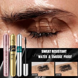 W3W 3 Pack 2in1 Mascara Set, 4D Silk Fiber Lash Mascara, Volume & Length, Waterproof, Non-Clumping, Smudge Proof for Natural Eyelash Makeup