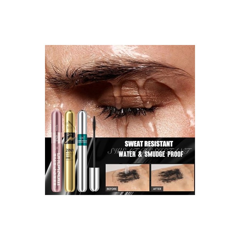 W3W 3 Pack 2in1 Mascara Set, 4D Silk Fiber Lash