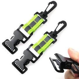 SubTack Glove Holder Fire Brigade - Pack of 2 Glove Holder with Reflective Strips & Robust Metal Clip, Clip Glove Holder Belt for Fire Brigade, Outdoor, Helmet, Towel & Mask