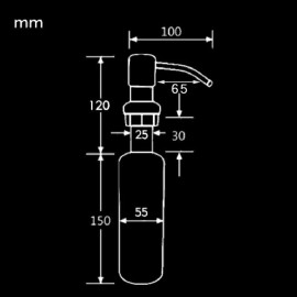 faucet-store US Kitchen Deck Mount White Painting 1Hole For Sink Liquid Soap Dispenser Bottle