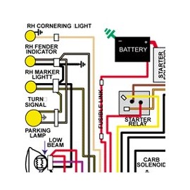 Full Color Laminated Wiring Diagram FITS 1970 1971 Chevy Corvette Large 11" X 17" Size