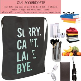 POFULL Outdoor Lover Gifts Sorry Can't Lake Bye Tote Bag Summer Vacay Lake Lover Gift (Sorry Can't Lake CA Tote Bag)