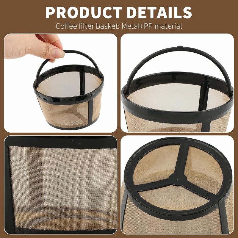 Filtro de café reutilizable de 5 tazas, cesta de filtro