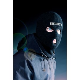 Security Embroidered Ski Mask Winter Cap (Neon Pink)