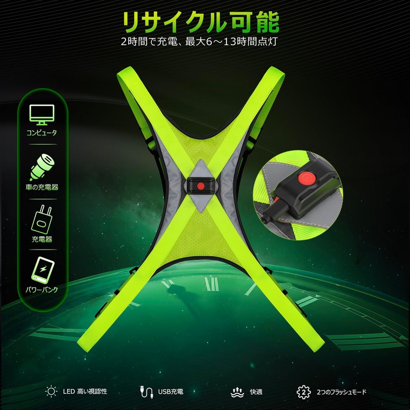 Safety Vest Night Luminous Sports Vest - Adjustable Lightweight Safety