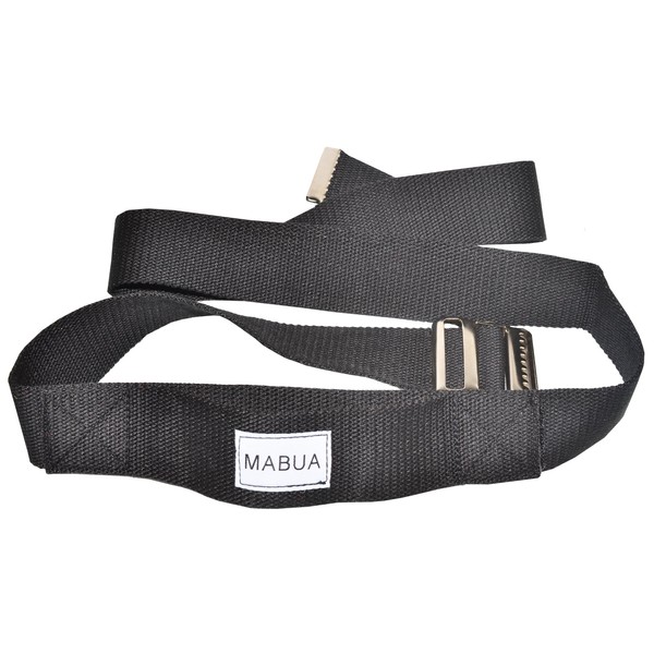 Physical Therapy Gait Belt with Metal Buckle (Black)