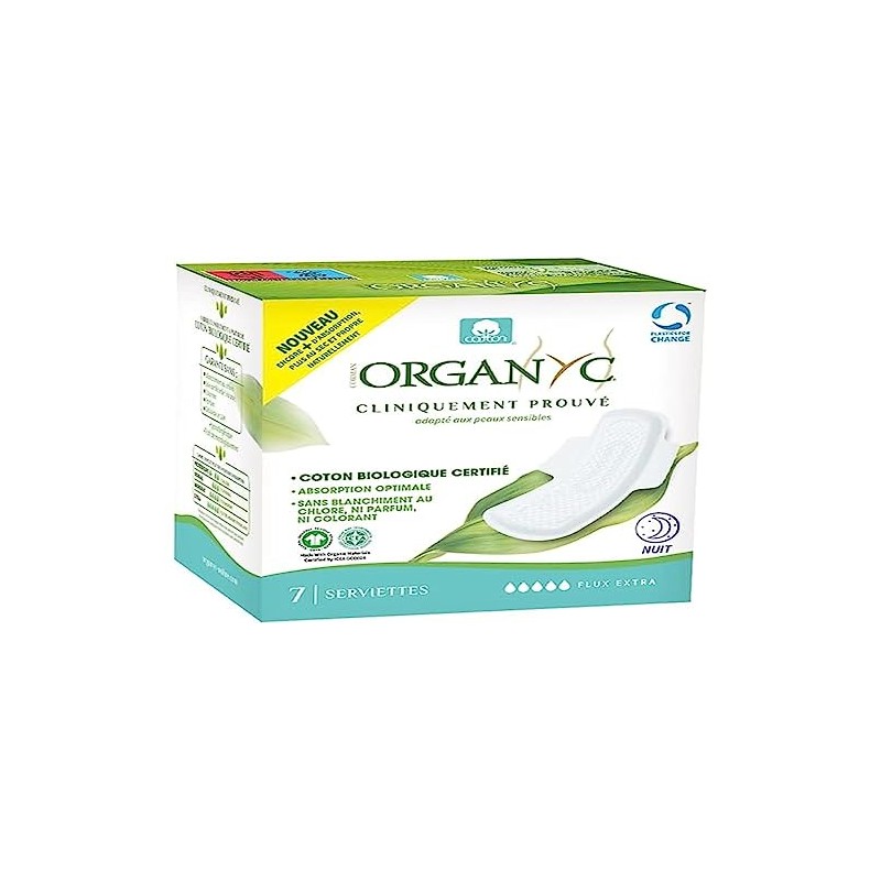 Organyc, Sanitary Towels Night with Wings Organic Cotton Certified Super