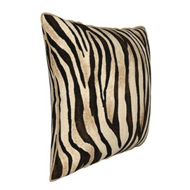 Tiger Skin Animal Print Black and Gold Velvet Throw Pillow Covers Home Deco Zebra Stripes Pillowcase Square Pillow case Cushion Cover for Bed Sofa Living Room Car Indoor and Outdoor 18"x18"