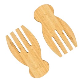 Wooden Salad Servers,Salad Hands,Wood Salad Tongs for Serving, Great for Tossing and Serving Salad, Pasta and More（2 Pcs）