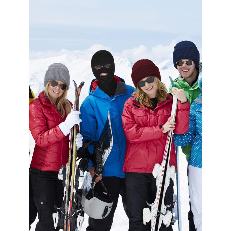 SATINIOR 3 Holes Full Face Cover Outdoor Balaclava Knitted Neck