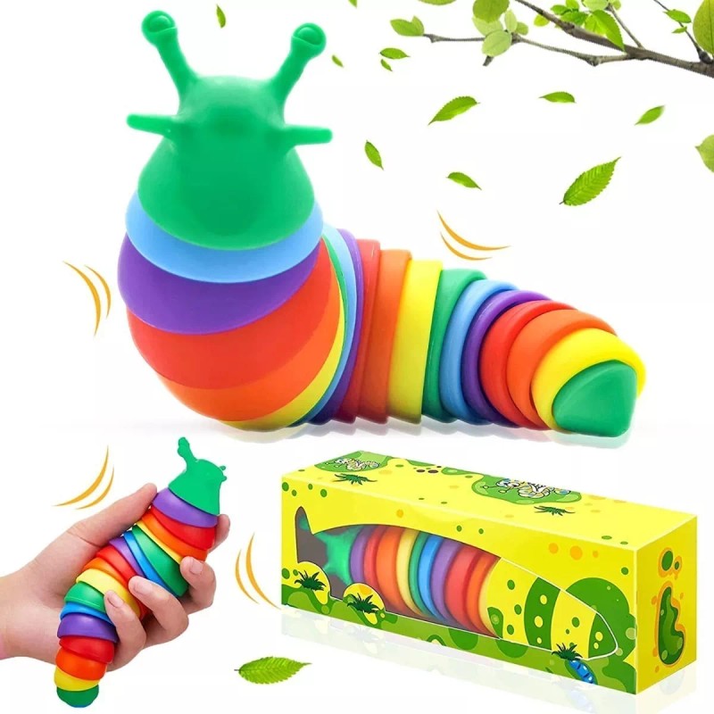 KFMX Juguete Gusano Babosa Antiestrés Sensorial Bebe Colores