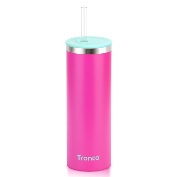 Tronco 20oz Stainless Steel Vacuum Insulated Tumbler with Straw, Spill-Resistant