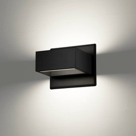 Lustrlach Outdoor Wall Lights LED Up and Down Black Porch Exterior Light Fixture 7.5W Modern Wall Mount Sconce Aluminum for House Garage Patio Walkway
