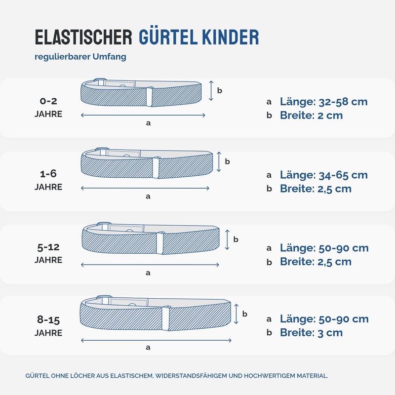 Ladeheid Children's Belt Without Buckle Elastic Children's Belt for Boys