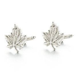 Maple Leaf Cufflinks for Men, Silver Tone Leaf Cufflinks, Canadian Maple Leaves Cuff Links, Maple Leaf Shirt Tuxedo Cufflinks, Punk Cufflinks, Best Man Cufflinks, Silver Wedding Cufflinks