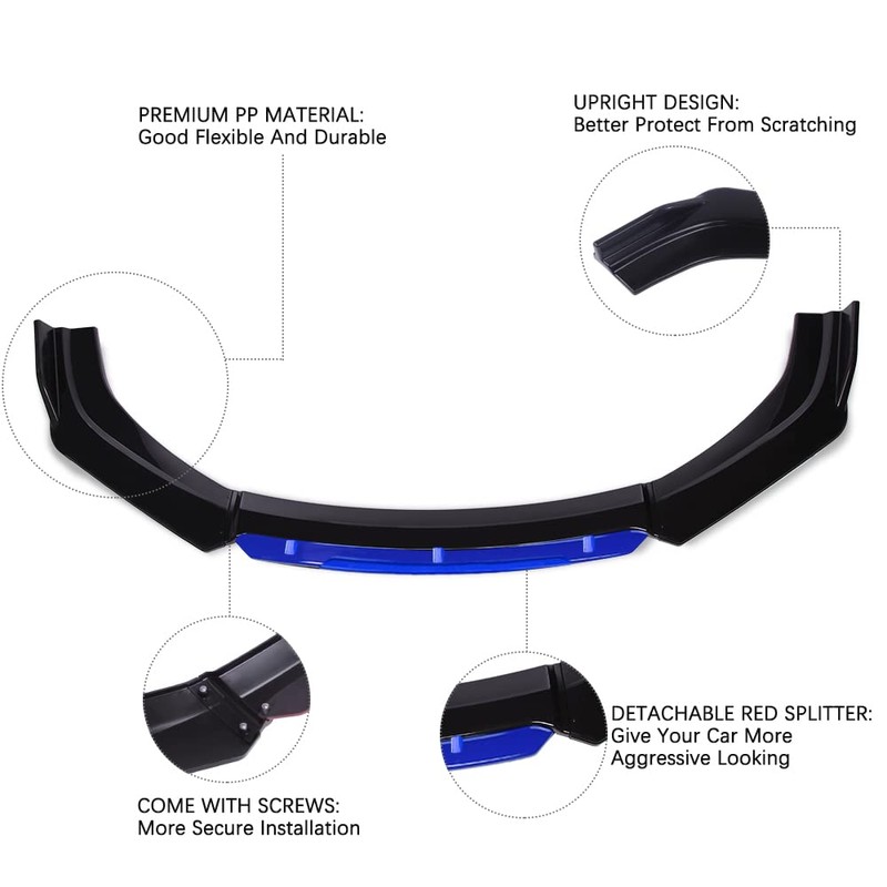 KEEPDSGN 4PCS Universal Car Front Bumper Lip Body Kit Splitter