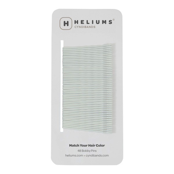 Heliums Bobby Pins - White - 2 Inch Wavy Hair Pins, Color Matched for Grey and Silver Hair, 48 Count
