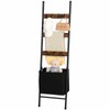 HOOBRO Blanket Ladder with Basket, 17.3”L x 63.4”H, Towel Rack