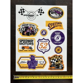 Unbranded SPEEDWAY MOTORS set 11pcs decals stickers racing Drags Hotrods vintage lsfest