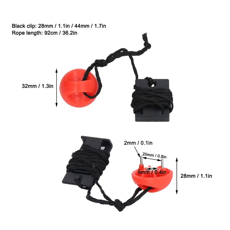 Magnetic Safety Switch, 2pcs Universal Treadmill Magnetic Lock Emergency Stop,