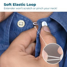 Comfy Clothiers - Collar Extenders for Mens Shirts and Women - 3-Pack - Soft, Flexible Neck Button Extenders - Button Extender for Dress Shirts - Comfortable Fit for Tight Collars - Easy to Use