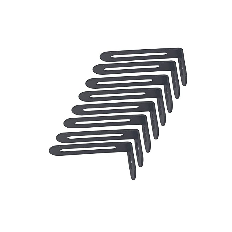 Carrittons 8 Pcs Black Slotted L Bracket, Corner Braces Steel