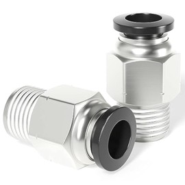 TAILONZ PNEUMATIC Copper Male Elbow 12mm Tube OD x 1/8 BSP Push to Connect Fittings PC12-01 (Pack of 10)