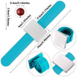 Magnetic Wrist Sewing Pincushion with 100 Pieces Sewing Pins Set Pin Cushion Holder Wristband Wrist Magnetic Pin Holder 1.5 Inch Ball Head Straight Pins for Hand Sewing Supplies (Blue)