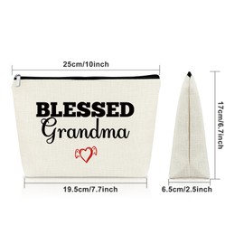 Sazuwu Grandma Gifts from Grandkids Makeup Bag Grandmother Birthday Gifts from Grandchildren Grandma Thank You Gifts Cosmetic Bag Mother's Day Gift Ideas Thanksgiving Christmas Gifts for Nana