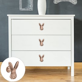 DOITOOL 2pcs Rabbit Drawer Knobs Furniture Accessory Bunny Door Knobs Black Cabinet Knobs Kitchen Cabinet Door Handles Rabbit Shaped Handle Pull Dressing Table Zinc Alloy Sliding Door