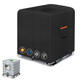 IBC Tote Cover，Zipper IBC Tote Cover，Fit 275 Gallon Water Tank，600D Heavy Duty Waterproof and Sunscreen Material，Black