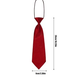 Pack of 3 Children's Tie, Boys' Tie, Pre-Tied Tie with Elastic Band, Silk Look, Pre-Tied Tie, Satin Plain Coloured Formal Tie for Wedding, Graduation Show, Universal Size, multicoloured
