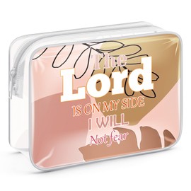 Sazuwu Christian Birthday Gifts for Women Clear Makeup Bags with Zipper Inspirational Religious Gifts for Women Cosmetic Travel Bag Organizer Christian Bible Verse Gifts Faith Christmas Gifts