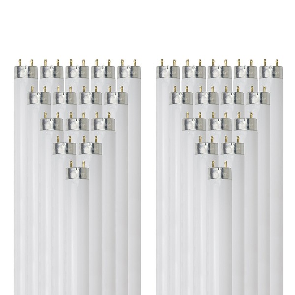 Sunlite F32T8/SP865/30PK T8 High Performance Medium Bi-Pin (G13) Base Straight Tube Light Bulb (30 Pack), 32W/6500K