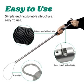 Dog Catcher Pole, Portable Hog Pig Catcher Pole,Stainless Steel Animal Control Pole Tool for Pig Dog Animals Swine, Livestock Farm Equipment