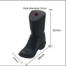 Crafty Mama Wholesale 1 pc. Black cowboy boot Silicone Focal Bead, Beadable accessories 12 x 28mm