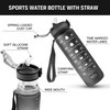 1l Water Bottles with Straw – Time Markings Motivational Sport