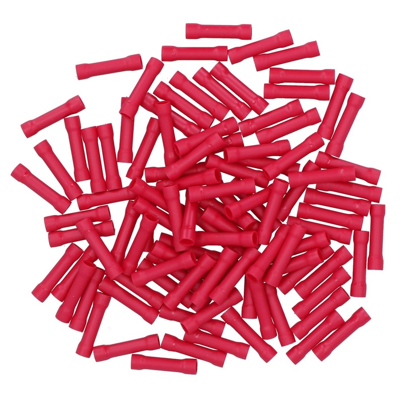 Insulated Straight Butt Connectors Electrical Crimps Terminals Red 200pc
