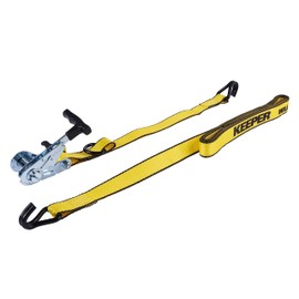 KEEPER 47222 2" x 27' Side-Loading Ratchet Tie-Down with J Hooks - 3,333 lbs. Working Load Limit and 10,000 lbs. Break Strength