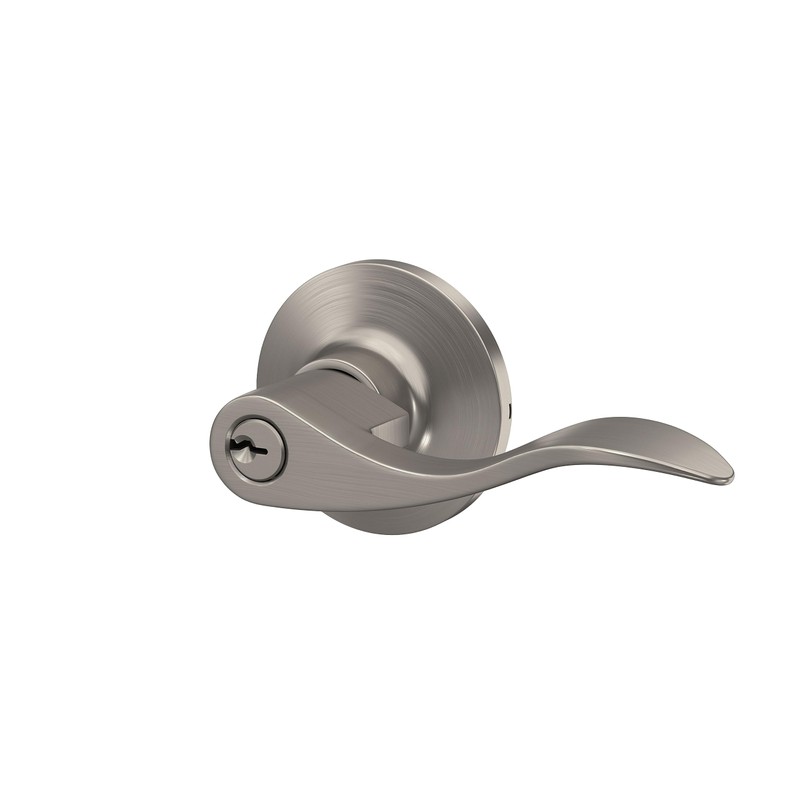 Lock Scout Wave Lever with Round Trim Keyed Entry Door