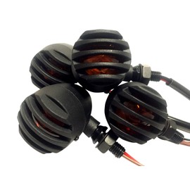 (nakira) Steady On Turn Signal Valet General Purpose Billet with American Position Lamp (Black, Black) (4 Pieces)