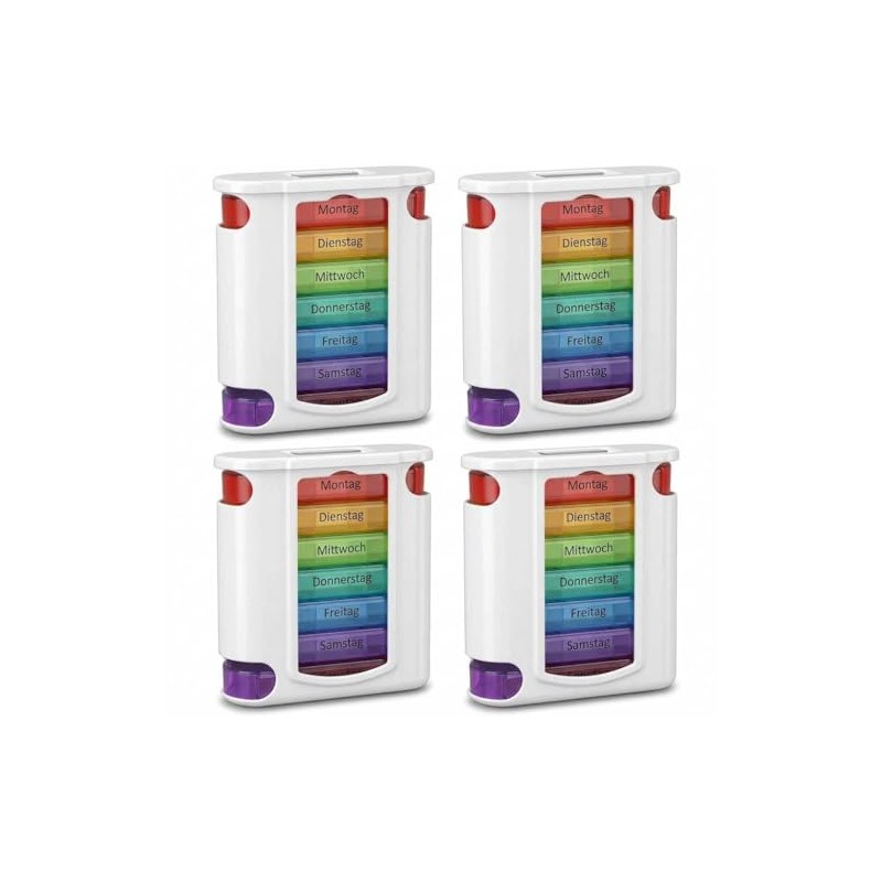 KAMACA Pack of 4 (= 4 pieces) practical medication dispenser