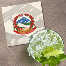 Unbranded Nepal Coat Of Arms 4'' X 4'' Square Wooden Coaster