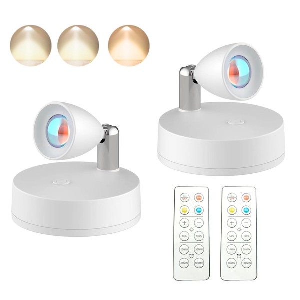 MIOBLUE Battery Powered LED Spotlight,Indoor Uplighting, Wall Picture Lights, Puck
