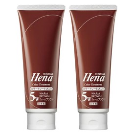 Tenser Henna Color Treatment, Warm Brown, 8.8 oz (250 g) x 2 Bottles (Approx. 3 Months), Includes Bonus Brush, Free Formulation, Plant-Derived